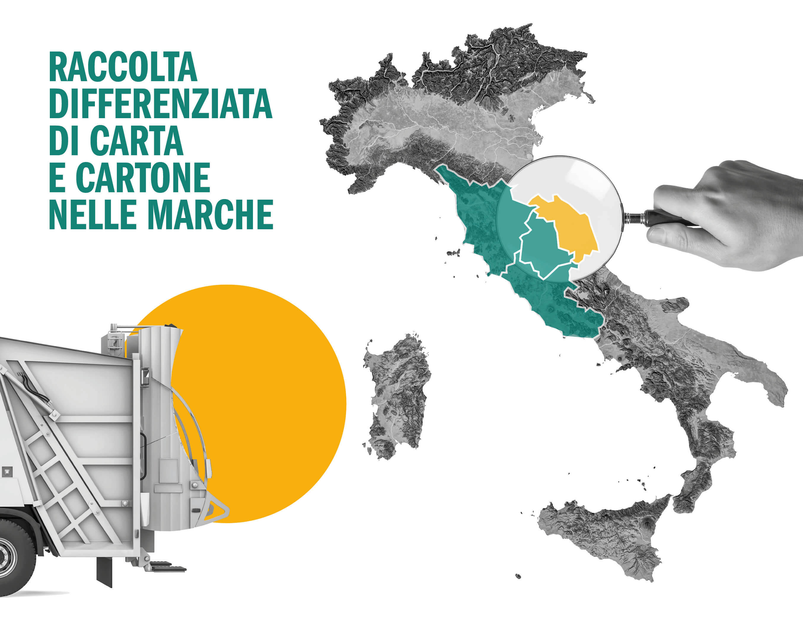Raccolta differenziata di carta e cartone stabile nelle Marche